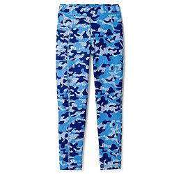 Pine Active Knit Full Length Camouflage Printed Leggings - Blue