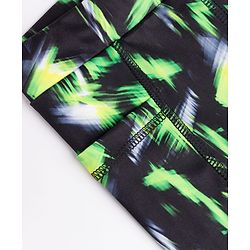 Pine Active Knit Full Length Abstract Printed Leggings - Black