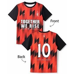 Pine Active Knit Half Sleeves Text Printed T-Shirt - Red