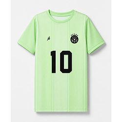 Pine Active Knit Half Sleeves T-Shirt with Numeric Print - Green