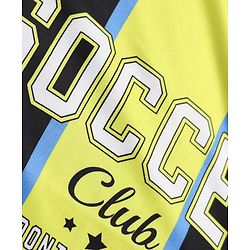 Pine Active Knit Half Sleeves Striped T-Shirt Numeric Print - Yellow