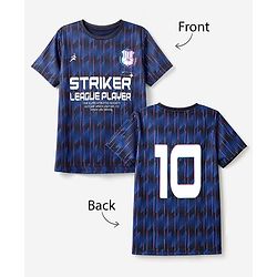 Pine Active Knit Half Sleeves T-Shirt With Text Print - Navy Blue