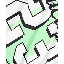 Pine Active Knit Half Sleeves T-Shirt with Stripes & Chicago 23 Print - Green