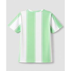 Pine Active Knit Half Sleeves T-Shirt with Stripes & Chicago 23 Print - Green