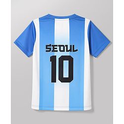 Pine Active Knit Half Sleeves T-Shirt With Text Print - Blue