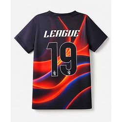 Pine Active Knit Half Sleeves T-Shirt With Text Print - Black