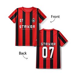 Pine Active Knit Half Sleeves Striped T-Shirt With Text Print - Red & Black