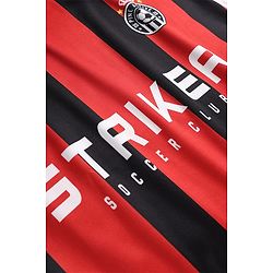 Pine Active Knit Half Sleeves Striped T-Shirt With Text Print - Red & Black