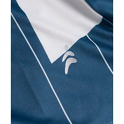 Pine Active Knit Half Sleeves T-Shirt With Stripes & Text Print - Blue