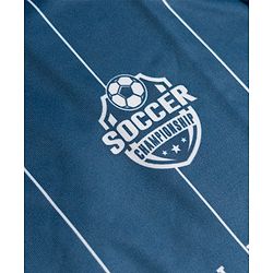 Pine Active Knit Half Sleeves T-Shirt With Stripes & Text Print - Blue