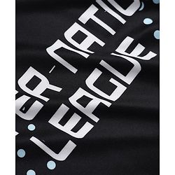 Pine Active Knit Half Sleeves T-Shirt Text Print - Black