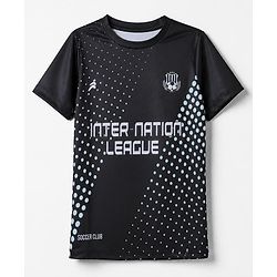 Pine Active Knit Half Sleeves T-Shirt Text Print - Black