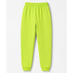 Pine Active Cotton Knit Full Length Solid Coloured Track Pant - Neon Green