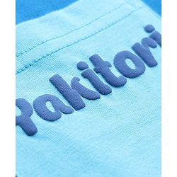 Pine Kids 100% Cotton Knit Oversized Half Sleeves T-Shirt with Front and Back Yakitori Print in Blue