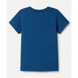 Pine Kids Cotton KnitT-Shirts with Half Sleeves and Be Real Not Perfect Text Foil Print - Navy Blue