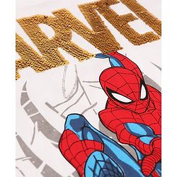 Pine Kids Marvel Cotton Single Jersey Knit T-Shirt Half Sleeves With Spider Man Print - White
