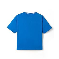 Pine Kids Marvel 100% Cotton Single Jersey Knit Half Sleeves T-Shirts with Spider Man Graphic and Marvel Reversible Sequins - Blue