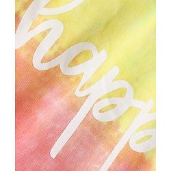 Pine Kids Cotton Knit Sweatshirt with Full Sleeves and Happy Text Print - Light Blue