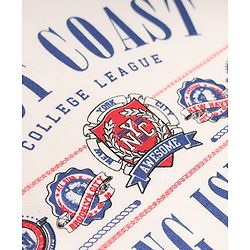 Pine Kids Cotton Mixes Knit Sweatshirt with Full Sleeves and West Coast College League Text Print - Off White
