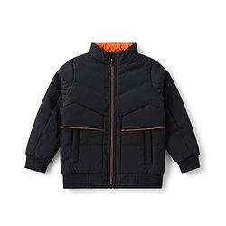 Pine Kids Woven Padded Winter Jacket with Full Sleeves - Navy Blue