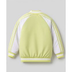 Pine Kids Woven Full Raglan Sleeves Bomber Jacket with Color Block Print - Limegreen