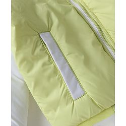 Pine Kids Woven Full Raglan Sleeves Bomber Jacket with Color Block Print - Limegreen