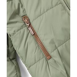 Pine Kids Woven Full Sleeves Hooded Padded Jacket - Olive Green
