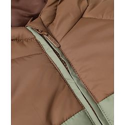 Pine Kids Woven Full Sleeves Hooded Padded Jacket - Olive Green