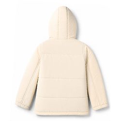 Pine Kids Woven Full Sleeves Hooded Padded Winter Jacket - Off White