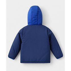 Pine Kids Woven Hooded Padded Jackets with Full Sleeves in Navy Blue for 4-5 Years