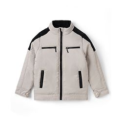 Pine Kids Woven Full Sleeves Padded Jacket - Off White