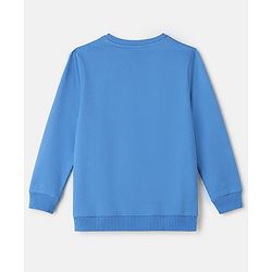 Pine Kids Cotton Mixes Knit Ful Sleeves Sweatshirts with Ship Print - Blue