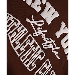 Pine Kids 100% Cotton Knit Full Sleeves Text Printed Winter Wear Suit - Brown