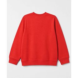 Pine Kids Looper Knit Full Sleeves Winter Wear Suit With Text Print - Red
