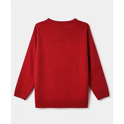 Pine Kids Pullover with Full Sleeves and Cloud Design - Red
