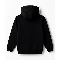 Pine Kids Cotton Mix Knit Full Sleeves Hooded Sweatshirt With Kangaroo Pockets - Black
