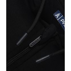 Pine Kids Cotton Mix Knit Full Sleeves Hooded Sweatshirt With Kangaroo Pockets - Black