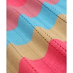 Pine Kids Knit Pullover with Full Sleeves & Striped Design - PInk
