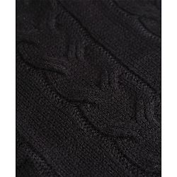 Pine Kids Knit Pullover with Full Sleeves and Cable Knit Design in Black