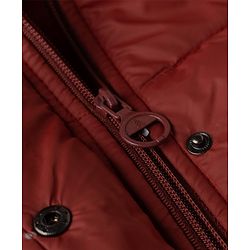 Pine Kids Woven Full Sleeves Hooded Padded Winter Jacket - Rust Orange