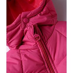 Pine Kids Woven Padded/Quilted/ Winter Jacket with Full Sleeves and 18 Applique in Dark Pink for 4-5 Years