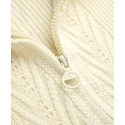 Pine Kids Knit Full Sleeves Front Open Sweater - Offwhite