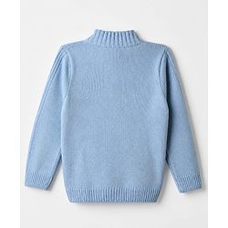 Pine Kids Cable Knit Front Open Sweater with Full Sleeves in Blue for 4-5 Years