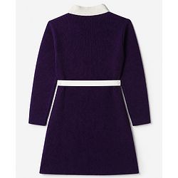 Pine Kids Knit Woolen Dress with Full Sleeves - Purple