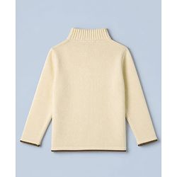 Pine Kids Knit Pullover with Full Sleeves in Offwhite for 4-5 Years