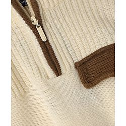Pine Kids Knit Pullover with Full Sleeves in Offwhite for 4-5 Years