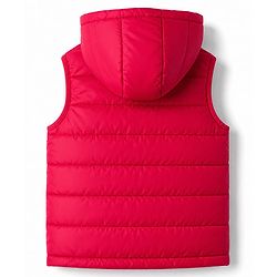 Pine Kids Woven Sleeveless Color Block Padded Hoodie - Red