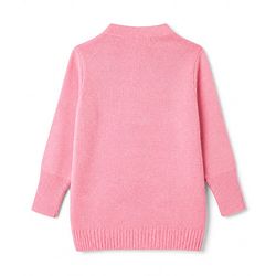 Pine Kids Knit Pullovers Sweater with Full Sleeves and Bow Applique in Pink