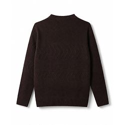 Pine Kids Knit Full Sleeves Solid Textured Pullovers - Brown