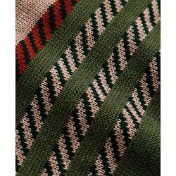 Pine Kids Knit Pullover with Full Sleeves and Striped Print in Green